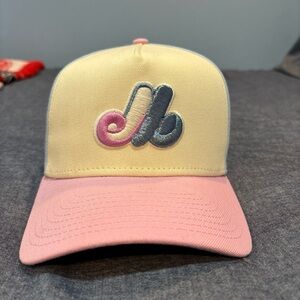 New Era Cream and Pink Hat